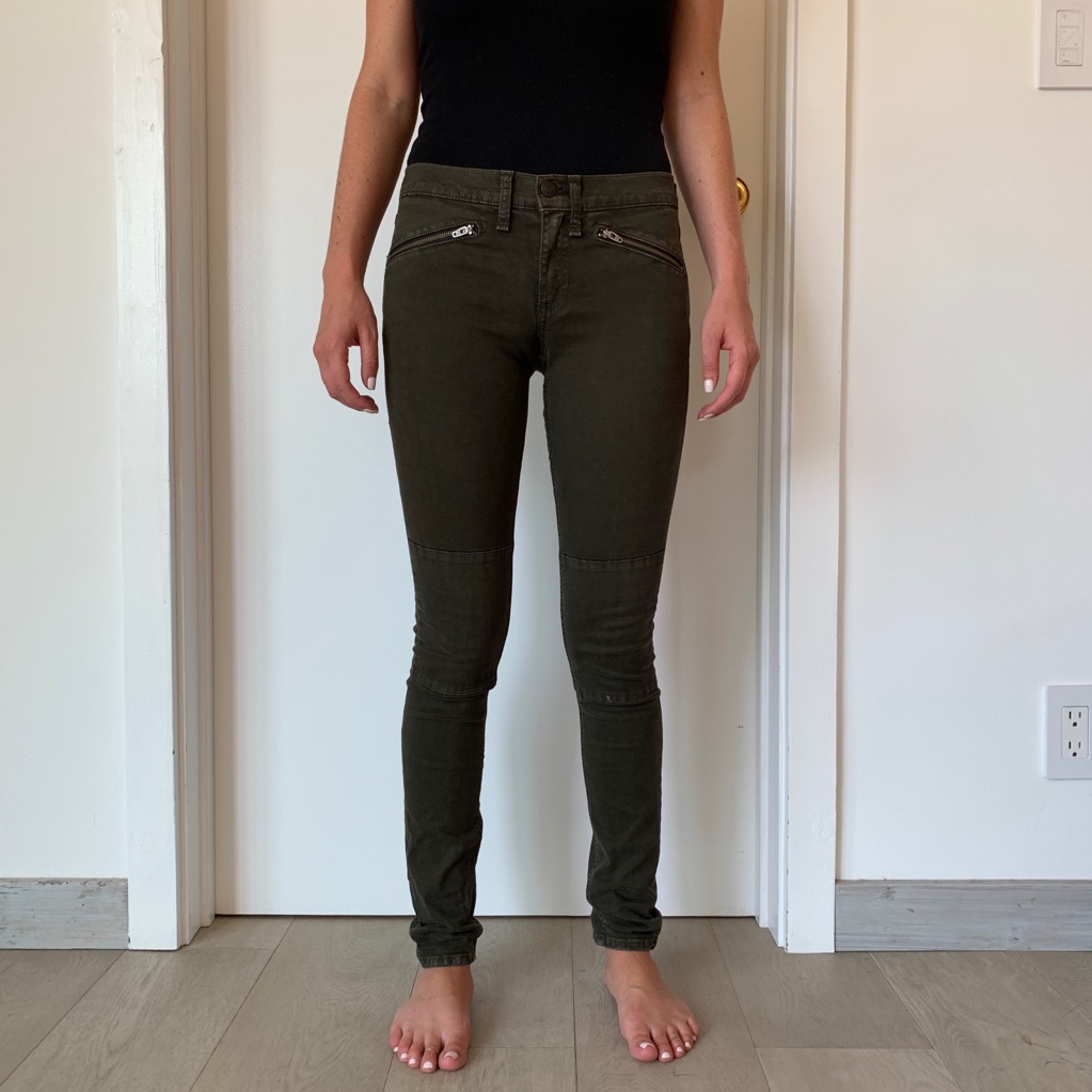 Rag & Bone Green Denim Motto Jeans